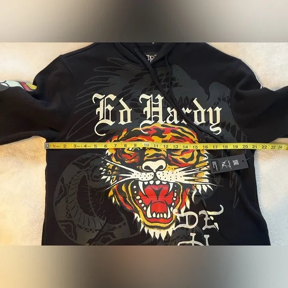 Ed Hardy Black Hoodie sz M NWT! - Picture 6 of 8